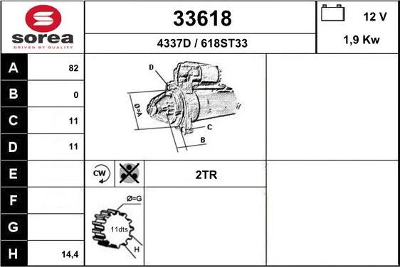 EAI 33618 - Стартер avtokuzovplus.com.ua