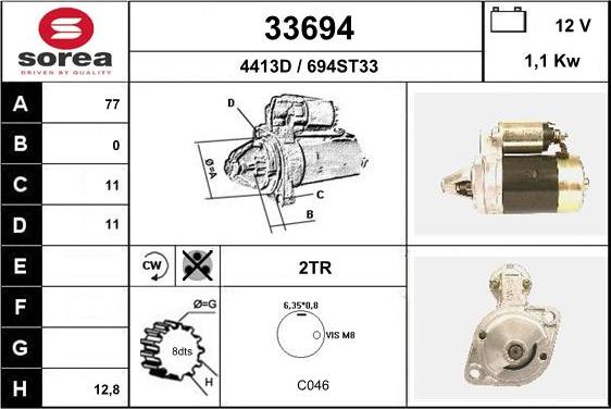 EAI 33694 - Стартер avtokuzovplus.com.ua