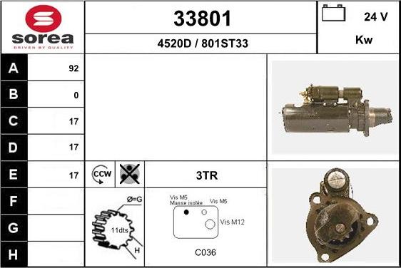 EAI 33801 - Стартер autocars.com.ua