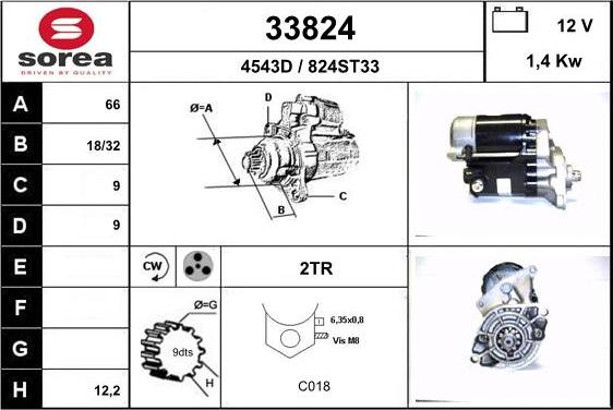 EAI 33824 - Стартер autocars.com.ua