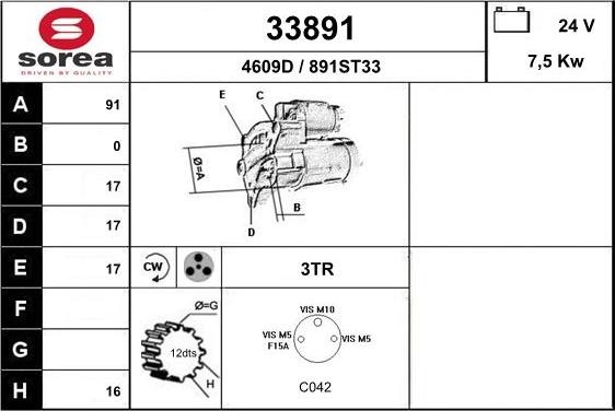 EAI 33891 - Стартер avtokuzovplus.com.ua