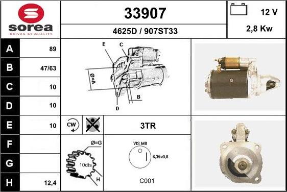 EAI 33907 - Стартер autocars.com.ua