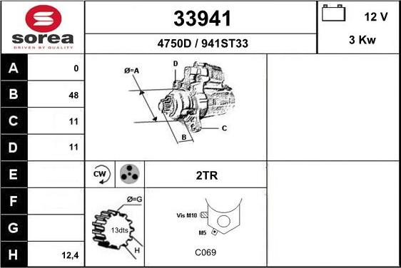 EAI 33941 - Стартер autocars.com.ua