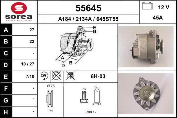 EAI 55645 - Генератор autocars.com.ua