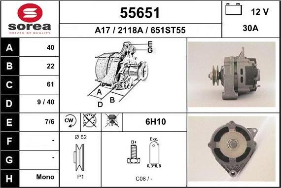 EAI 55651 - Генератор avtokuzovplus.com.ua