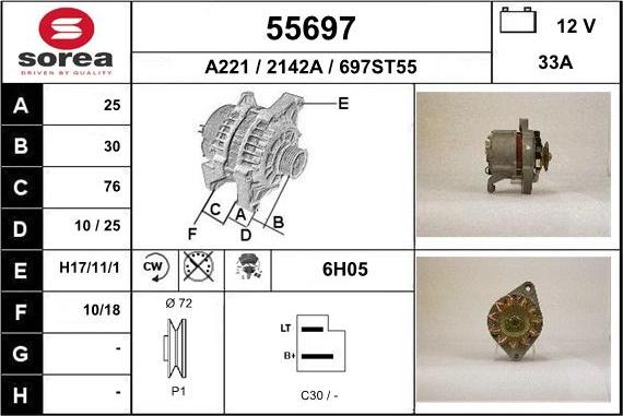 EAI 55697 - Генератор avtokuzovplus.com.ua