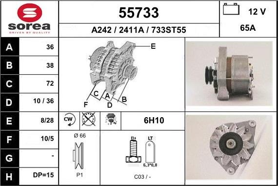 EAI 55733 - Генератор avtokuzovplus.com.ua