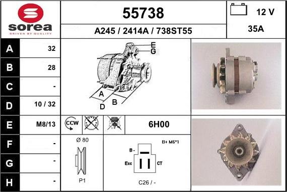 EAI 55738 - Генератор avtokuzovplus.com.ua