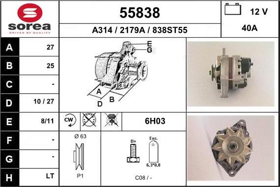 EAI 55838 - Генератор autocars.com.ua