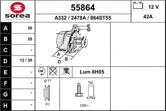 EAI 55864 - Генератор avtokuzovplus.com.ua