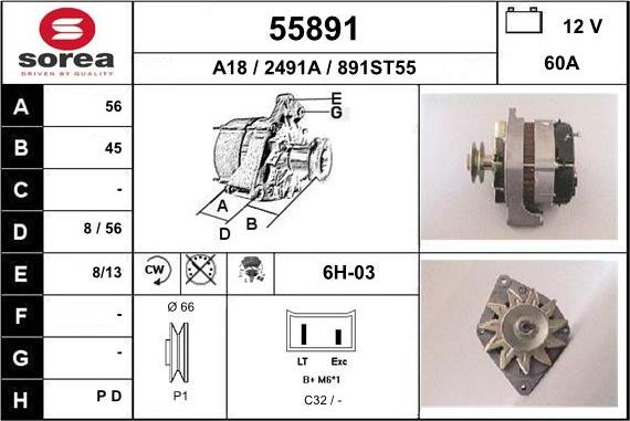 EAI 55891 - Генератор avtokuzovplus.com.ua