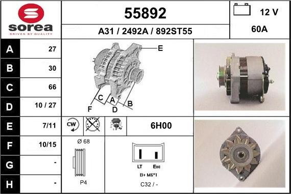 EAI 55892 - Генератор avtokuzovplus.com.ua