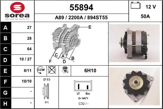 EAI 55894 - Генератор avtokuzovplus.com.ua