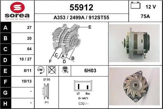 EAI 55912 - Генератор avtokuzovplus.com.ua