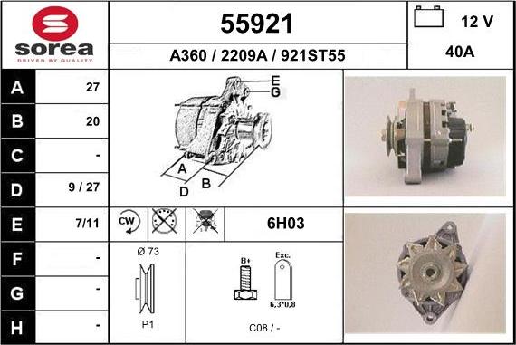 EAI 55921 - Генератор autocars.com.ua