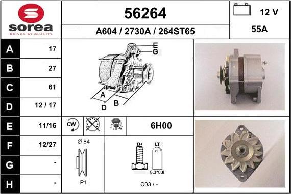 EAI 56264 - Генератор autocars.com.ua