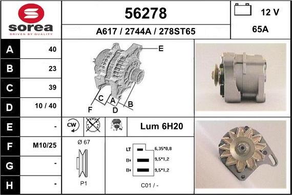 EAI 56278 - Генератор avtokuzovplus.com.ua