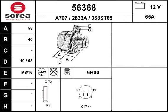 EAI 56368 - Генератор avtokuzovplus.com.ua