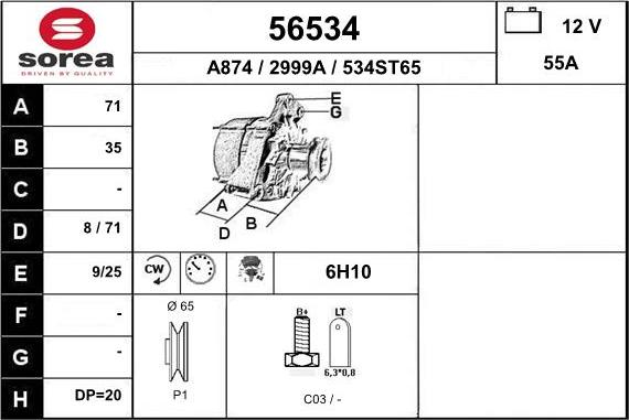 EAI 56534 - Генератор avtokuzovplus.com.ua