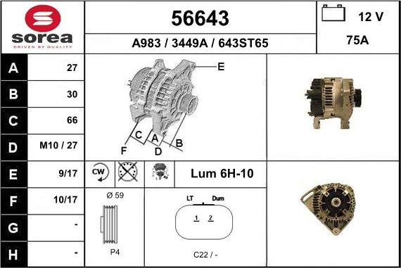 EAI 56643 - Генератор avtokuzovplus.com.ua