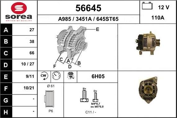 EAI 56645 - Генератор avtokuzovplus.com.ua