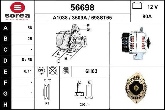 EAI 56698 - Генератор autocars.com.ua