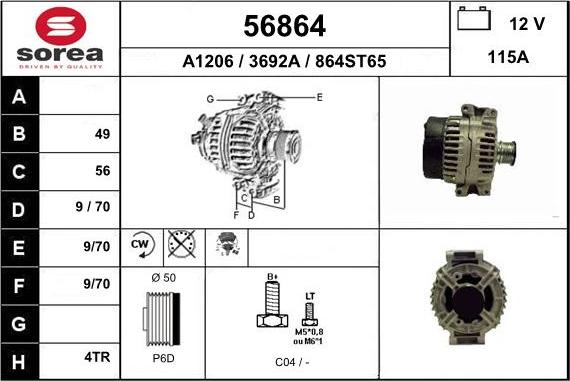 EAI 56864 - Генератор avtokuzovplus.com.ua