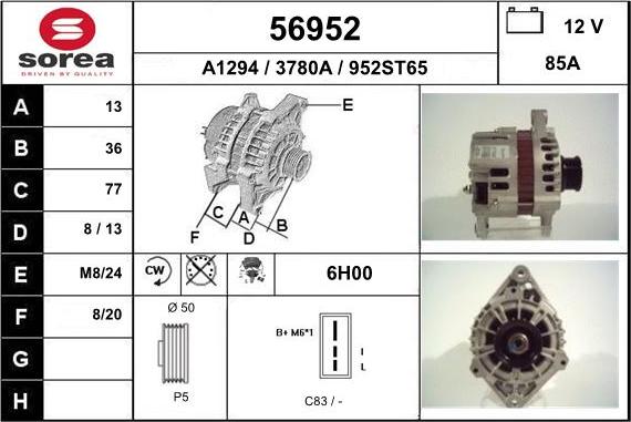 EAI 56952 - Генератор avtokuzovplus.com.ua