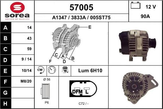 EAI 57005 - Генератор avtokuzovplus.com.ua