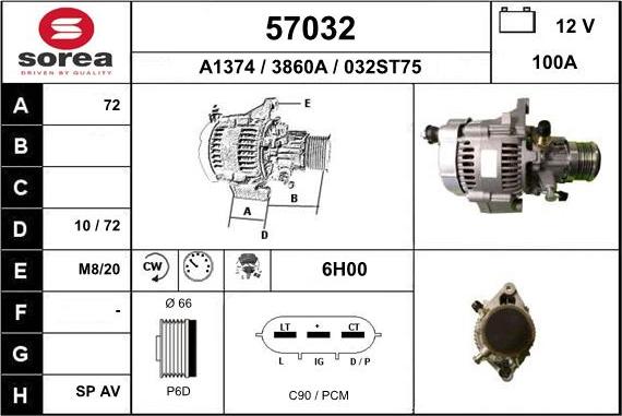 EAI 57032 - Генератор avtokuzovplus.com.ua