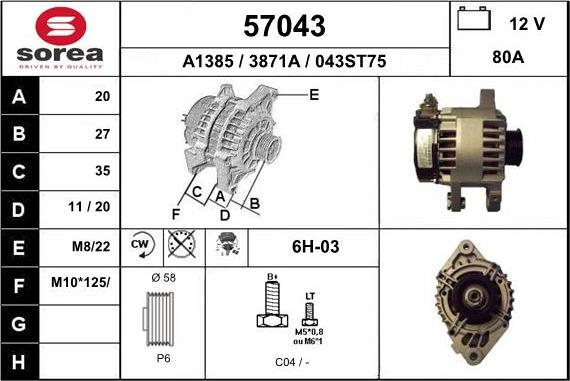 EAI 57043 - Генератор avtokuzovplus.com.ua