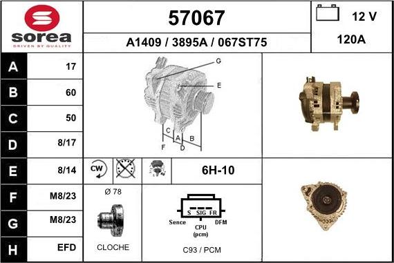 EAI 57067 - Генератор avtokuzovplus.com.ua