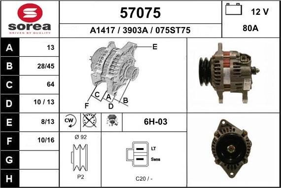 EAI 57075 - Генератор avtokuzovplus.com.ua