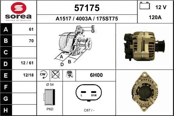 EAI 57175 - Генератор avtokuzovplus.com.ua