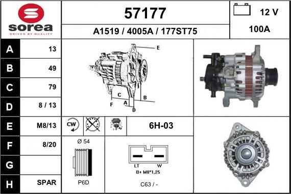 EAI 57177 - Генератор avtokuzovplus.com.ua