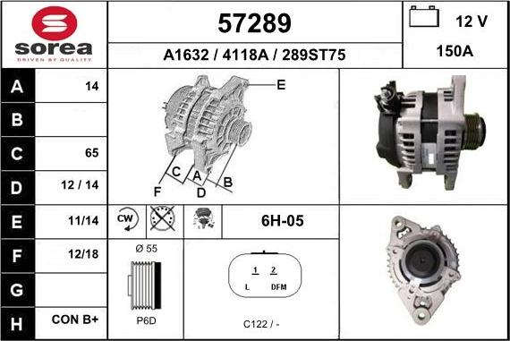 EAI 57289 - Генератор avtokuzovplus.com.ua