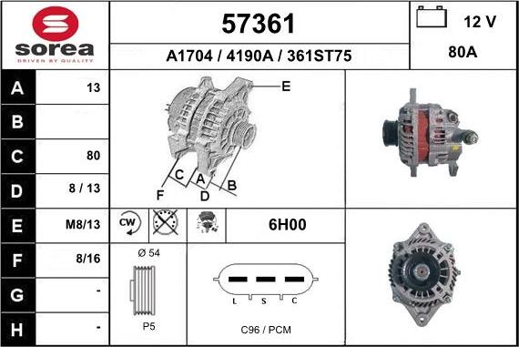 EAI 57361 - Генератор avtokuzovplus.com.ua