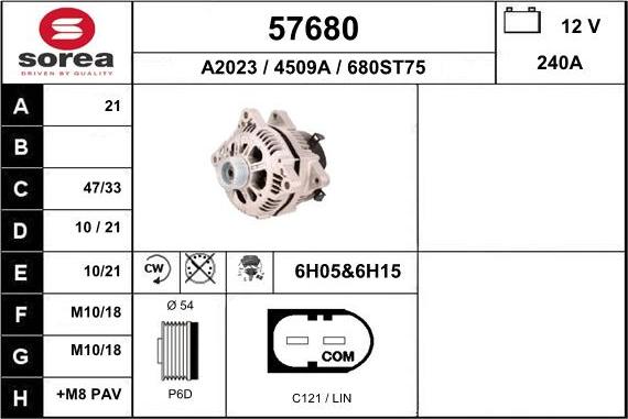 EAI 57680 - Генератор avtokuzovplus.com.ua