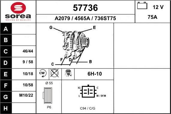 EAI 57736 - Генератор avtokuzovplus.com.ua