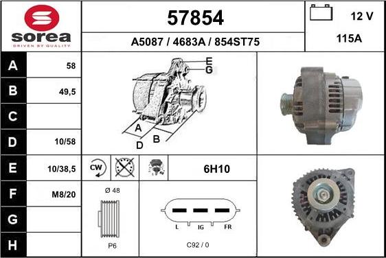 EAI 57854 - Генератор autocars.com.ua