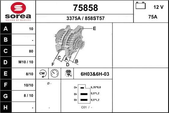 EAI 75858 - Генератор autocars.com.ua