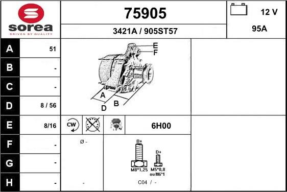 EAI 75905 - Генератор autocars.com.ua