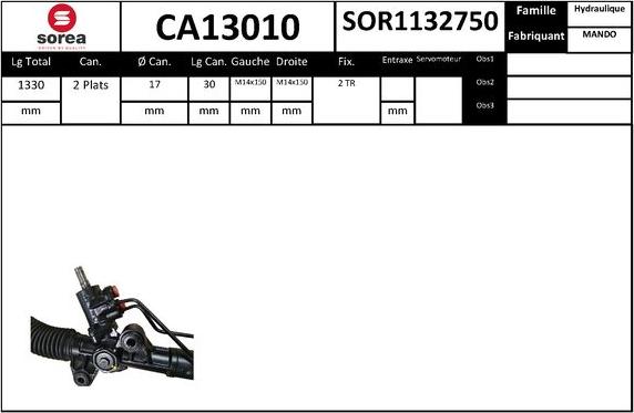 EAI CA13010 - Рульовий механізм, рейка autocars.com.ua
