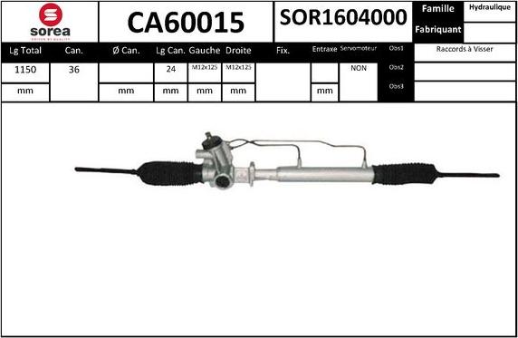 EAI CA60015 - Рульовий механізм, рейка autocars.com.ua