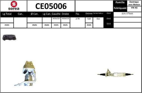 EAI CE05006 - Рульовий механізм, рейка autocars.com.ua