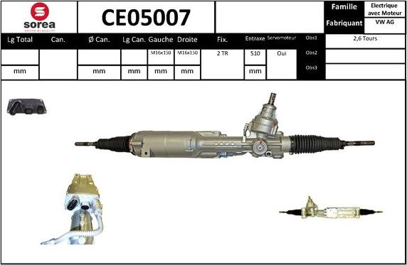 EAI CE05007 - Рульовий механізм, рейка autocars.com.ua
