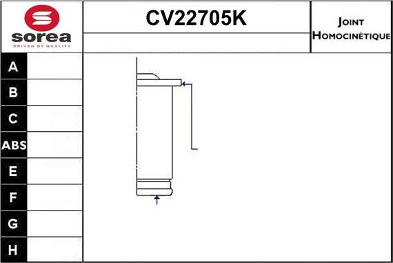 EAI CV22705K - Шарнирный комплект, ШРУС, приводной вал avtokuzovplus.com.ua