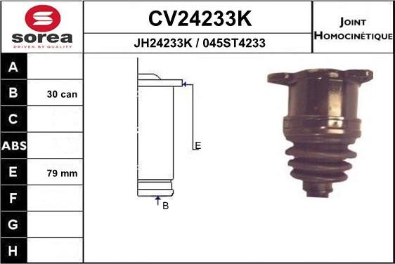 EAI CV24233K - Шарнирный комплект, ШРУС, приводной вал avtokuzovplus.com.ua