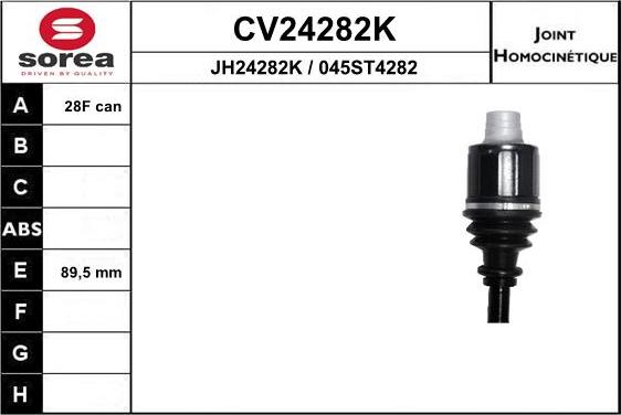EAI CV24282K - Шарнірний комплект, ШРУС, приводний вал autocars.com.ua