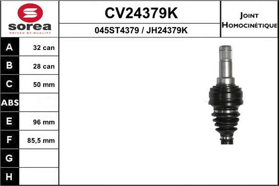 EAI CV24379K - Шарнирный комплект, ШРУС, приводной вал avtokuzovplus.com.ua